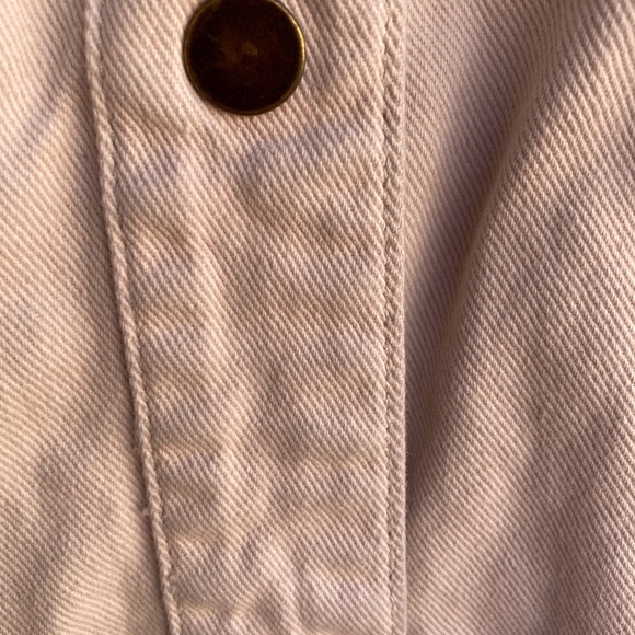 Cotton:On Shirt Jacket Denim Cropped Frayed Hem Snap Closure Size 8 - Picture 7 of 15